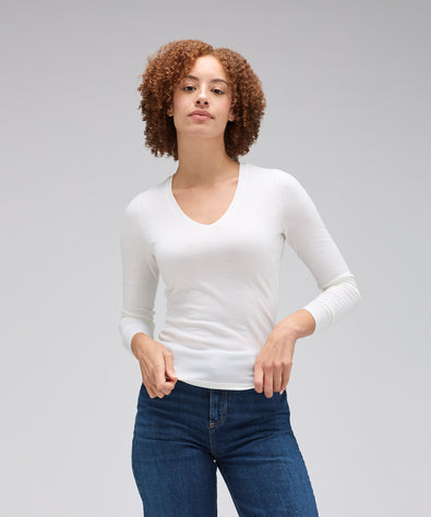 Women's Slim Merino Long Sleeve V-Neck